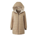 Womens Warm Hooded Fleece-lined Coat