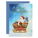Santa In Sleigh Christmas Card