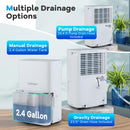 150 Pints Dehumidifier with 24H Timer and LED Display-White