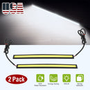 2Pcs LED Daytime Running Lights Car LED COB DRL Fog Lights IP45 Waterproof LED Strip Fog Day Driving Lamp Sticker for 12V Car Interior Exterior Use