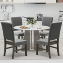 Dining Chair Set of 2 Mid-Century Modern Velvet Fabric Upholstered Chairs-Grey