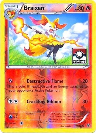 Braixen (Pokemon League) 012/124 - League & Championship Cards Reverse Holofoil