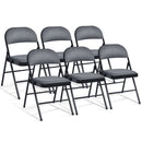 4 Pieces Fabric Upholstered Padded Seat Folding Chairs Seet