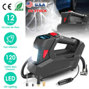 Portable Tire Inflator 120 PSI Maximum 90W Powered Tire Pump with Digital Display LED Light Inflatable Nozzle Needle Fuse Air Compressor for Bikes Mot