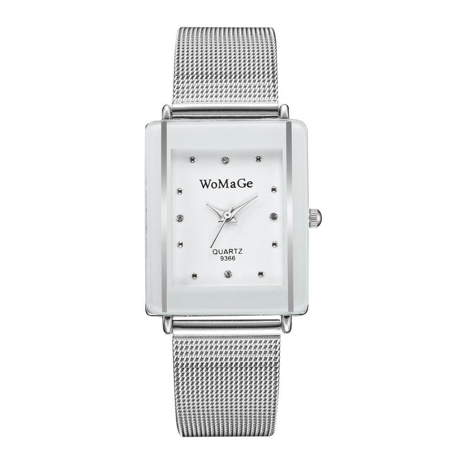 Simple Style Rectangular Dial Couple Watches