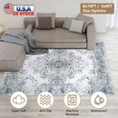 6x9FT VintageÊArea Rug Modern Non Slip Carpet Boho Low Pile Soft Rug Waterproof Machine Washable Rug for Living Room BedroomÊKitchen Dining Room Under