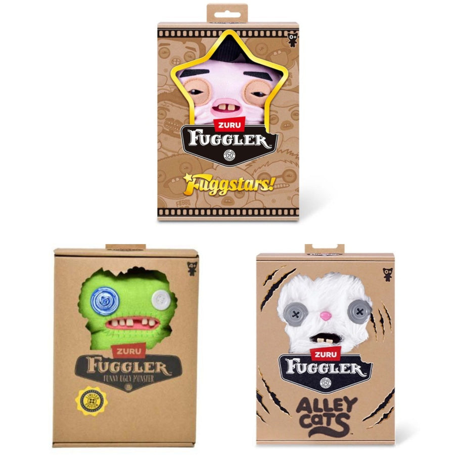 Set of 3 Zuru Fuggler Plush Toy 9 Inch - Indecisive Monster, Cheezee and Greazee