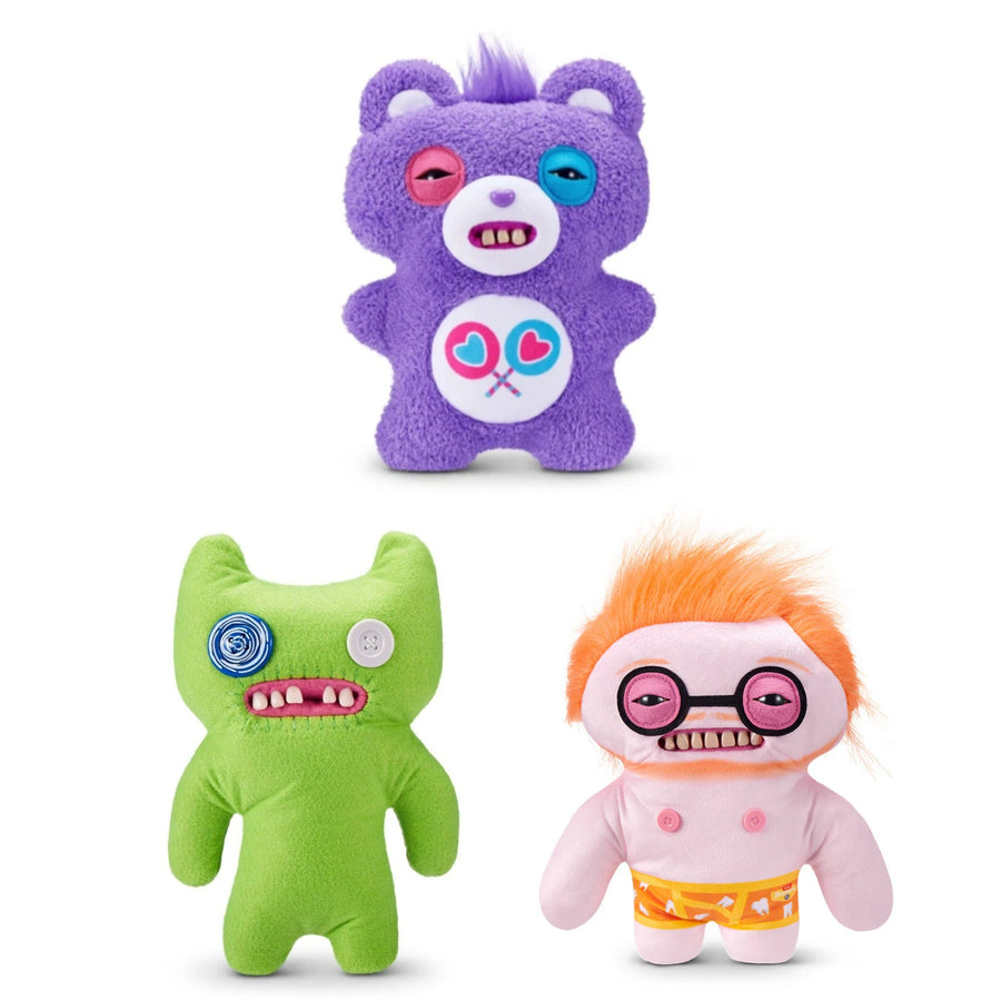 Set of 3 Zuru Fuggler Plush Toy 9 Inch - Indecisive Monster, Gunky Goober and Share Bear