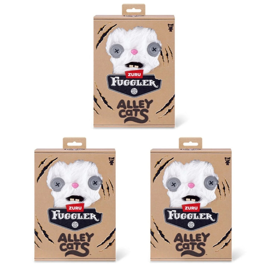 Set of 3 Zuru Fuggler Alley Cats Cheezee Plush Toy 9 Inch Funny Ugly Monster