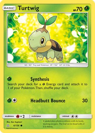 Turtwig 006/156 - SM  Ultra Prism Reverse Holofoil