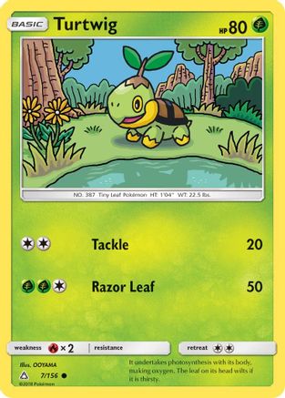 Turtwig 007/156 - SM  Ultra Prism Reverse Holofoil
