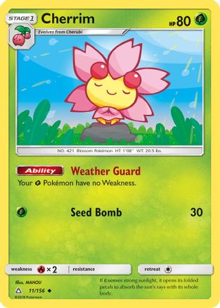 Cherrim 011/156 - SM  Ultra Prism Reverse Holofoil