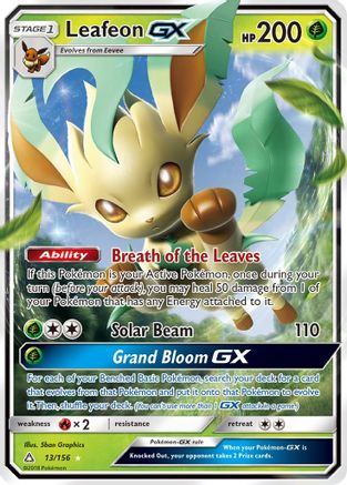 Leafeon GX 013/156 - SM  Ultra Prism Holofoil