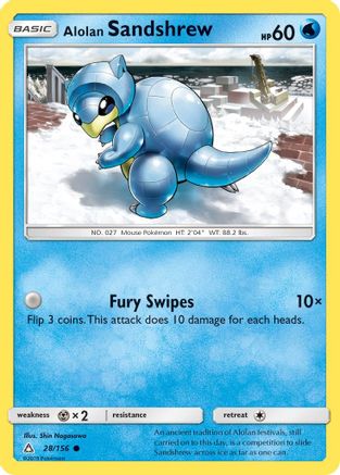 Alolan Sandshrew 028/156 - SM  Ultra Prism