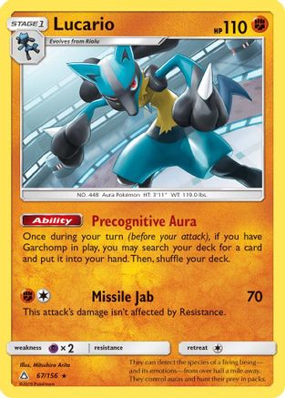 Lucario 067/156 - SM  Ultra Prism Holofoil