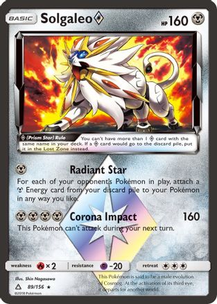 Solgaleo Prism Star 089/156 - SM  Ultra Prism Holofoil
