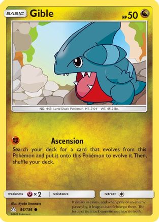 Gible 096/156 - SM  Ultra Prism Reverse Holofoil