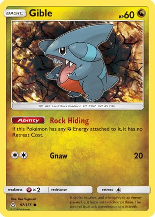 Gible 097/156 - SM  Ultra Prism Reverse Holofoil