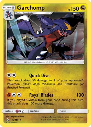 Garchomp 099/156 - SM  Ultra Prism Reverse Holofoil