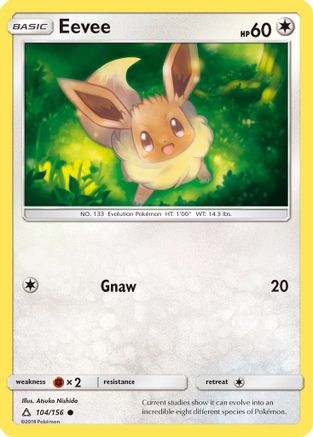 Eevee 104/156 - SM  Ultra Prism Reverse Holofoil