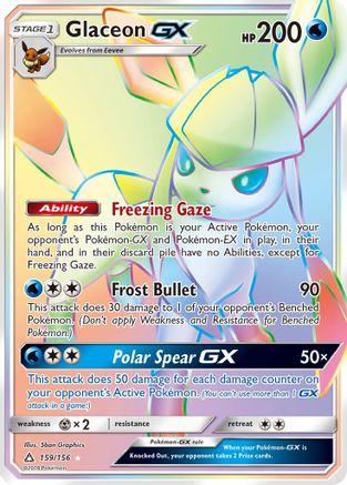 Glaceon GX (Secret Rare) 159/156 - SM  Ultra Prism Holofoil