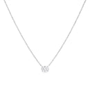 14K White Gold 1/2 Cttw Lab Grown Oval Shape Solitaire Diamond East West 18" Pendant Necklace (E-F Color, VS1-VS2 Clarity)