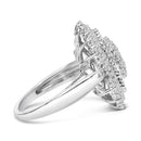 Sterling Silver 2.0 Cttw Diamond Oval Halo Cocktail Ring