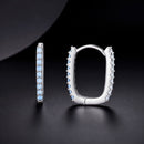 925 Sterling Silver Opal Earrings with Platinum Plating for Women