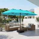 15.5 ft Patio Umbrella with Solar LED Lights and Base