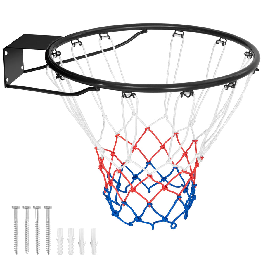 15 Inch Basketball Rim Goal Replacement with All Weather Net and Mounting Hardware