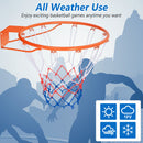 15 Inch Basketball Rim Goal Replacement with All Weather Net and Mounting Hardware