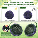 15 Inch Round Artificial Plant Boxwood Topiary Balls Set of 2 for Indoor Outdoor-Purple