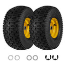 15 x 6.00-6 Tubeless Tires and Wheels 2 Pack 4 PR Tires-Yellow
