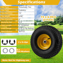 15 x 6.00-6 Tubeless Tires and Wheels 2 Pack 4 PR Tires-Yellow