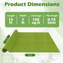 Artificial Turf Rug 15 x 7 Feet with 0.75 Inch Pile Height