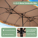 Double-Sided Patio Umbrella 15x9 ft with Solar LED Lights