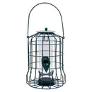 Outdoor Wild Bird Feeder Squirrel-Proof Chew-Proof Metal Hanging Seed Feeder with 4 Feeding Ports for Small Songbirds