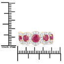 1.99 Carat Genuine Ruby and White Diamond 14K Yellow Gold Ring