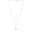 14k Yellow Gold Pearl Cross Pendant