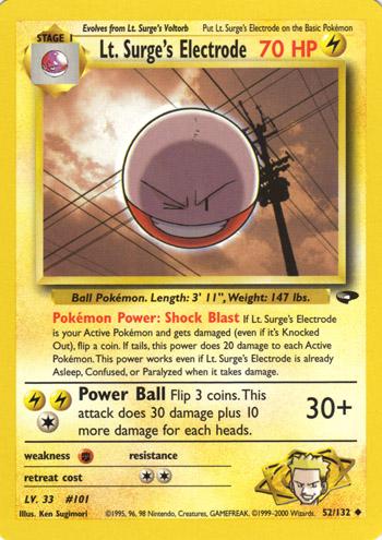 Lt. Surge's Electrode 052/132 - Gym Challenge Unlimited