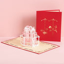 3D Sakura Kissing Lover Greeting Card