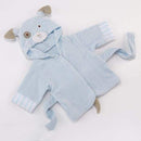 Blue Puppy Hooded Cotton Bathrobe