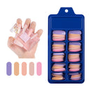 Blue Box Full Stickers Wear Long Ballet Fake Nails Solid Color Nail Patch Color