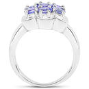 1.19 Carat Genuine Tanzanite .925 Sterling Silver Ring