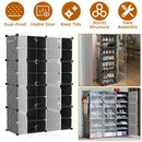 8-Tier Shoe Rack Organizer with Transparent Doors, 32 Pairs