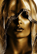 Golden Veil Women Canvas, Nordic Art