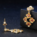 925 Pure Silver Jewelry Natural Garnet Flower