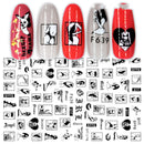 Black and White Rose Nail Decals