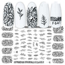 Black and White Rose Nail Decals
