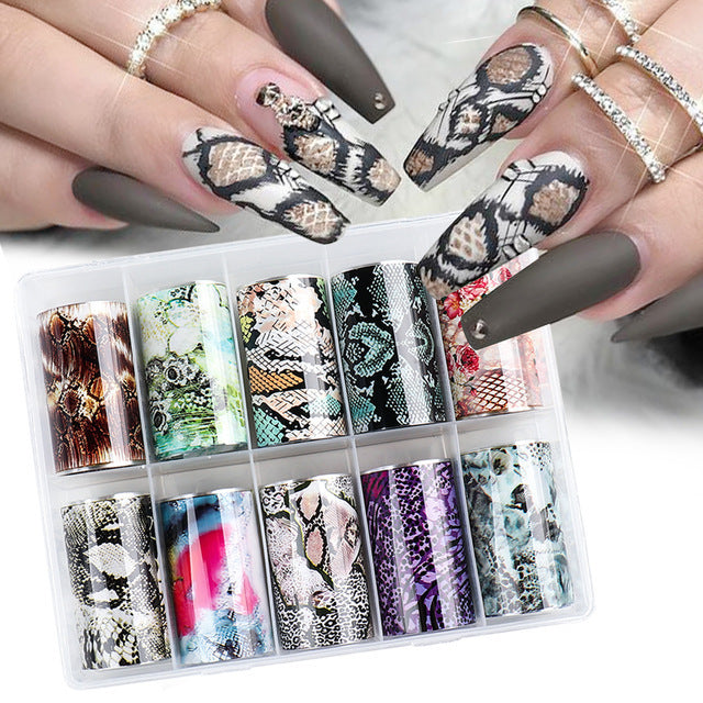 Nail Art Sticker Snake Skin Animal Grain Star